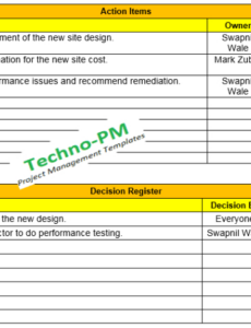 Free Editable Action Items Meeting Minutes Template