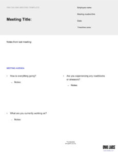 Free Editable Manager Employee One On One Meeting Template Pdf