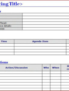 Free Sample Board Meeting Minutes With Action Items Template Word