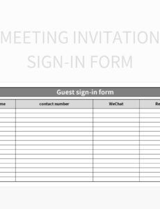 Free Sample Board Meeting Sign In Sheet Template Example