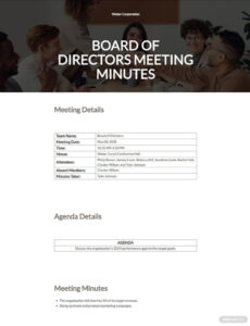 Free Sample Board Of Directors Meeting Template Example