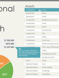 personal net worth statement template excel personal net worth statement template word