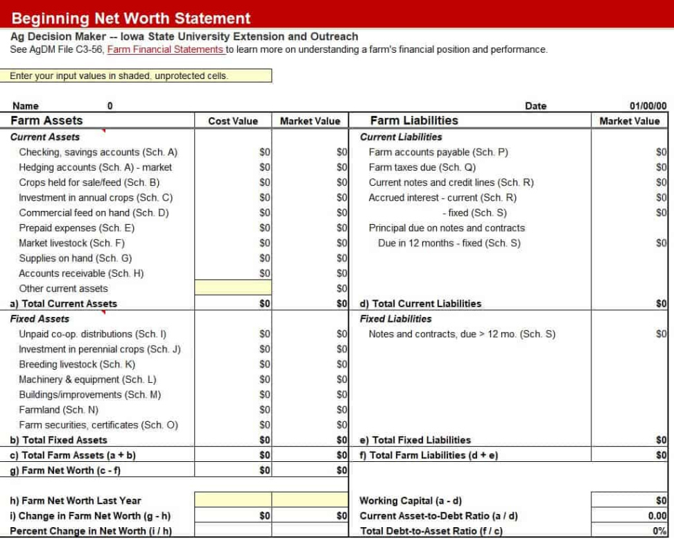 printable 7 best net worth statement excel templates  excel templates personal net worth statement template pdf