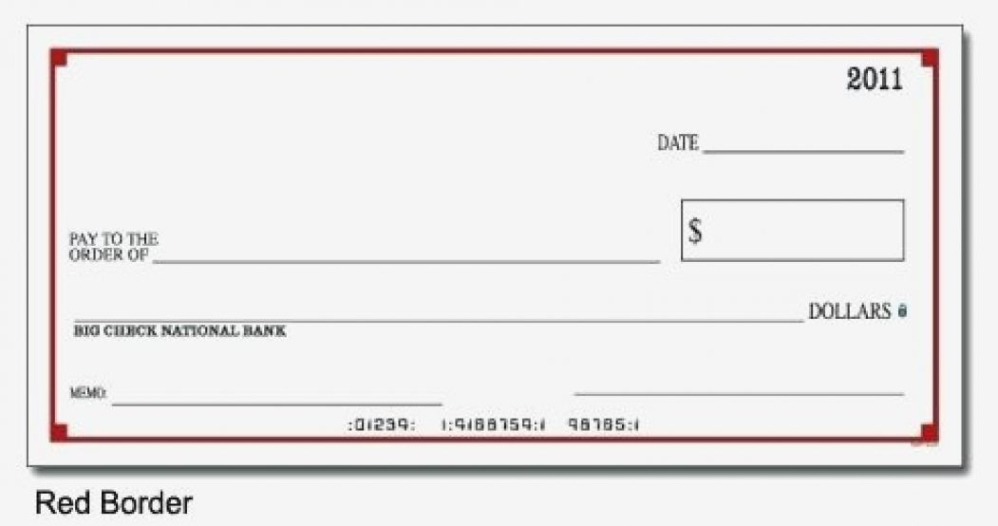 Printable Big Check Template  Carlynstudio Big Check For Presentation Template Excel