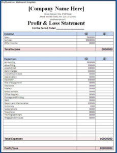 printable √ free printable profit loss template to manage your financial business farm profit and loss statement template sample