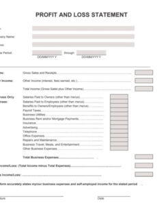 printable profit and loss statement  pdf template  free download business profit and loss statement template excel