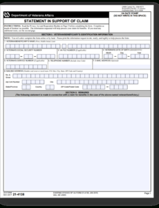 printable va statement in support of claim example 4step process navy statement of service template word