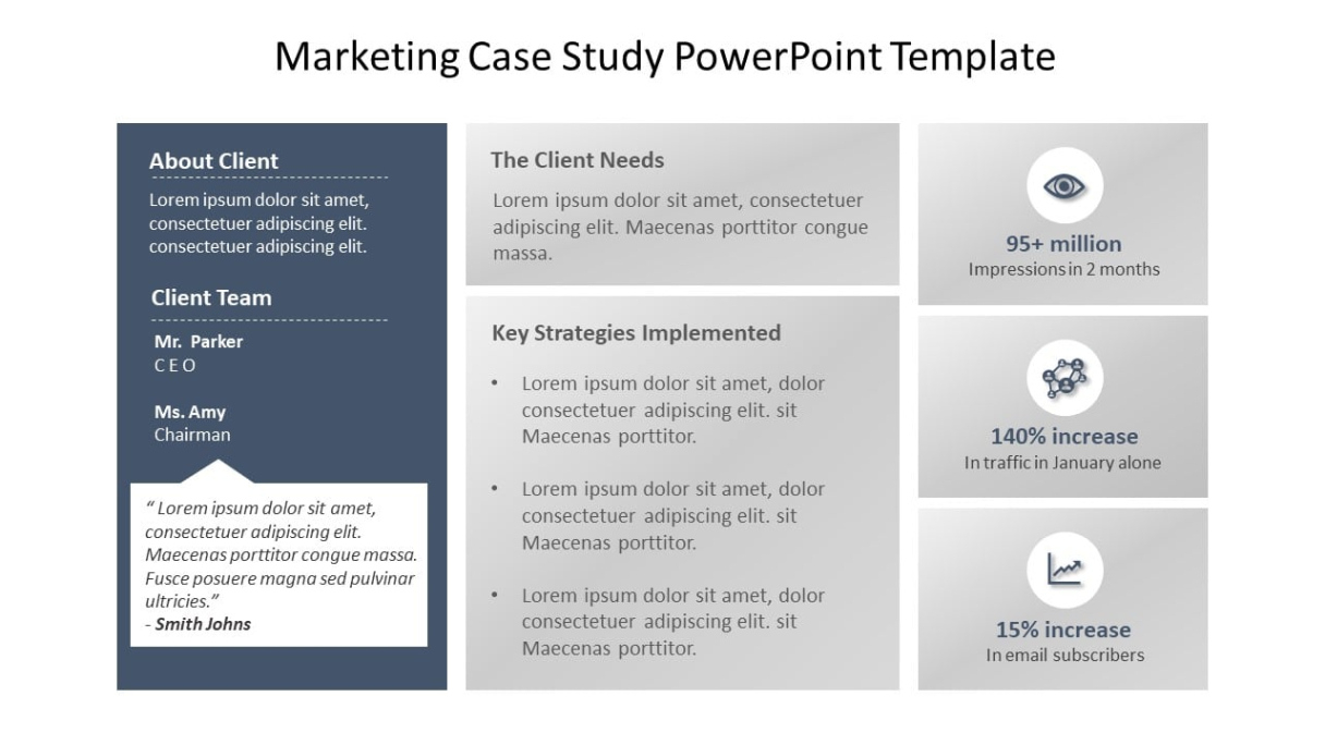 Sample Case Study Presentation Case Study Interview Presentation Template