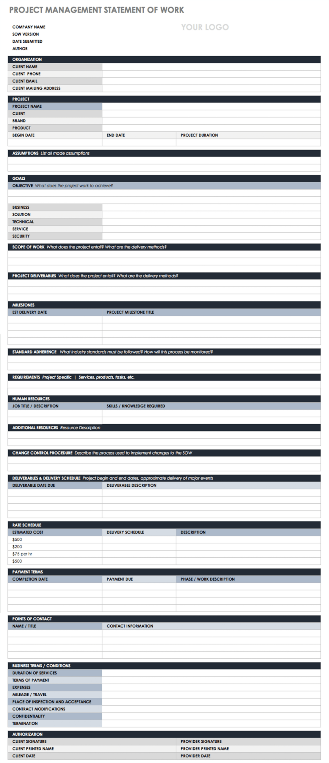 sample consulting scope of work template for your needs scope of work statement template word