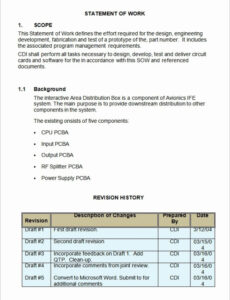 sample sample scopes of work scope of work statement template word