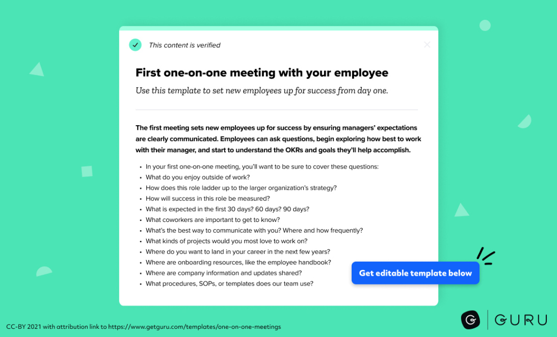 Sample Supervisor One On One Meeting Template Excel