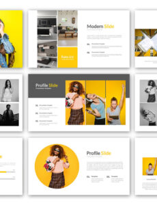 Yellow Modern Presentation Powerpoint Template 79385 Blue And Yellow Presentation Template Sample