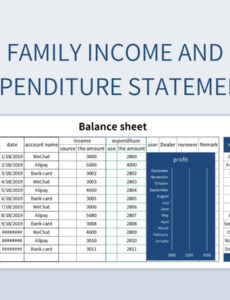 family income and expenditure statement excel template and google income and expenditure statement template word