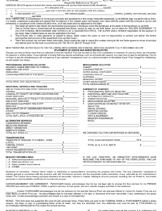 free oklahoma a guaranteed contract for prepaid preneed funeral merchandise and services  fill out statement of funeral goods and services template pdf