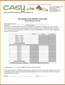 sample √ free profit and loss statement for self employed self employed profit loss statement template