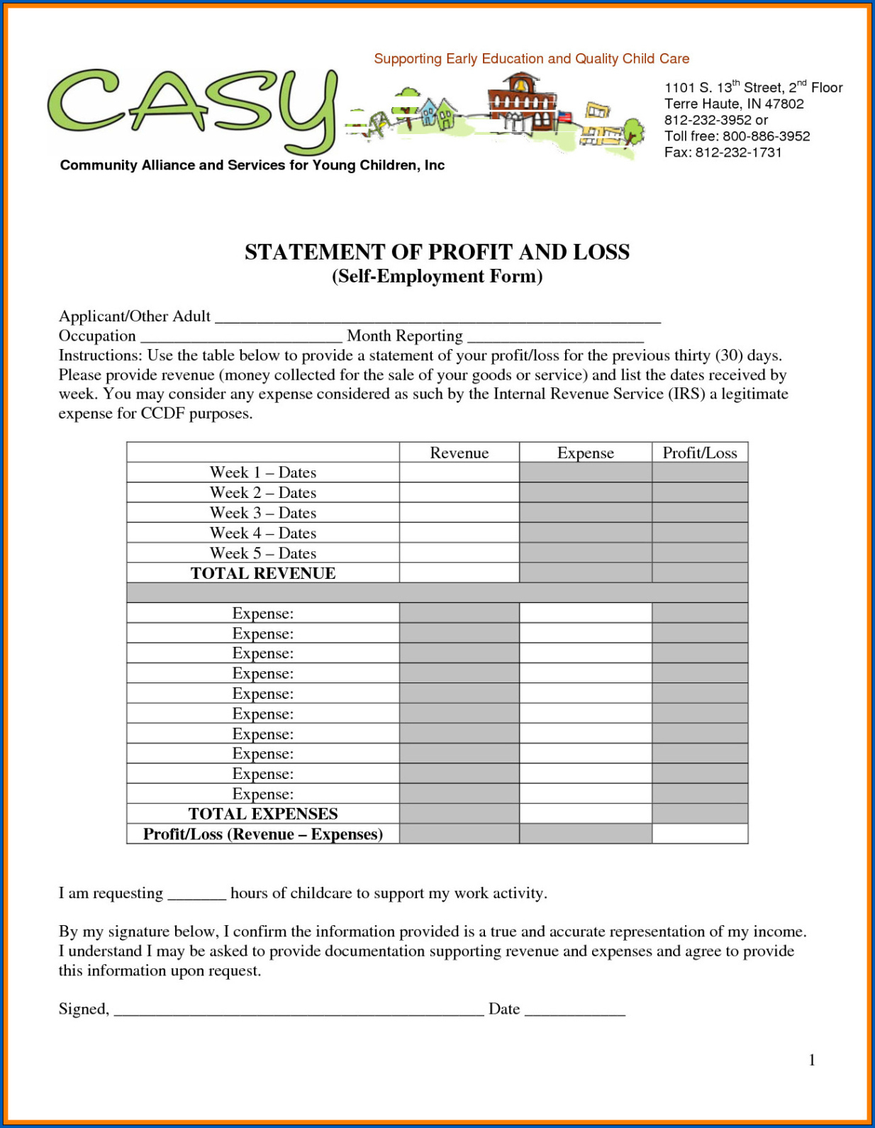 sample √ free profit and loss statement for self employed self employed profit loss statement template