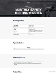 Sample Safety Committee Meeting Minutes Template Excel