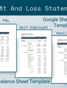 sample template for profit and loss statement profit and loss google sheets template template for self employed profit loss statement template excel