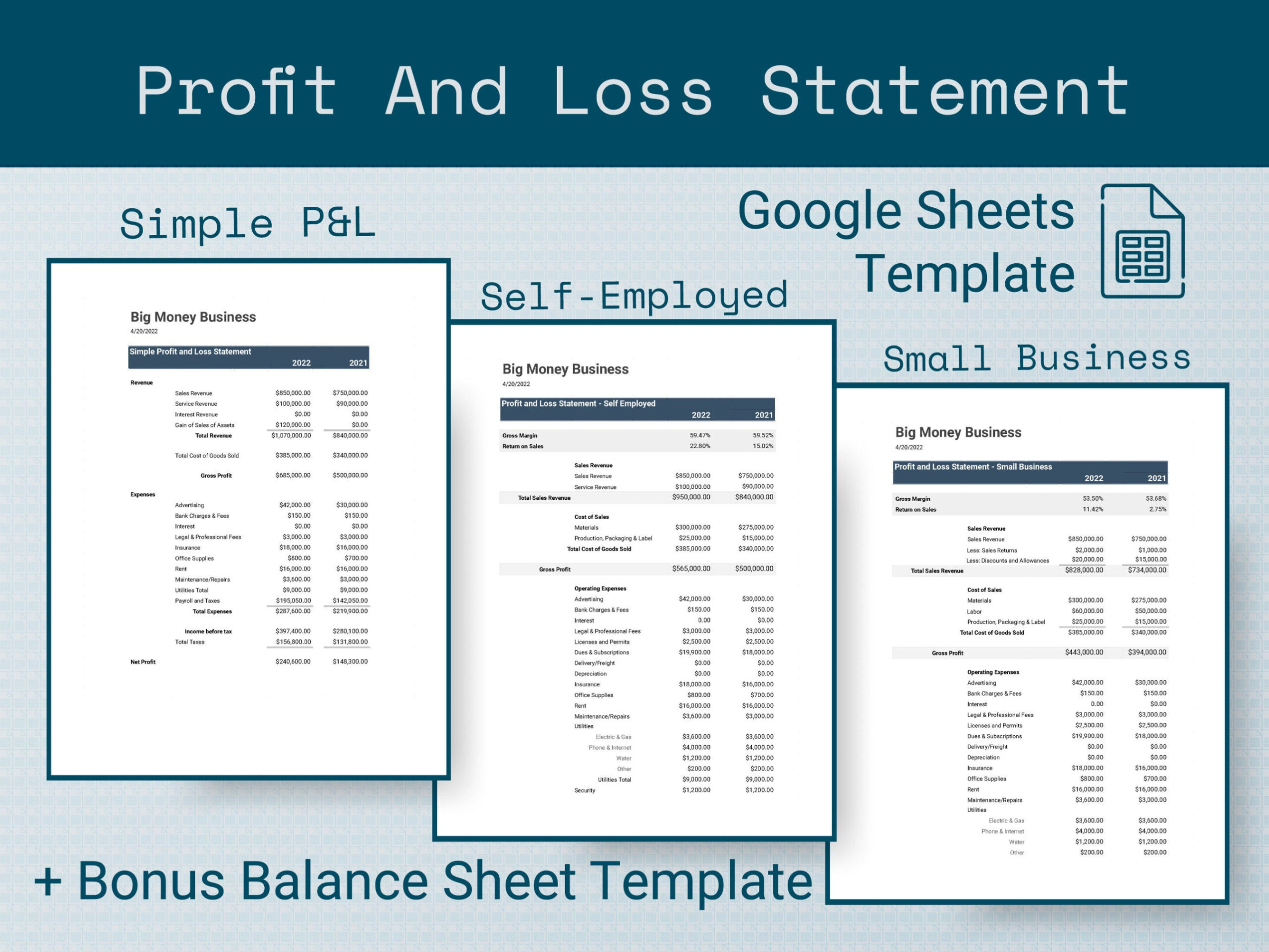 sample template for profit and loss statement profit and loss google sheets template template for self employed profit loss statement template excel