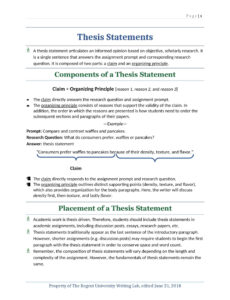 Argumentative Thesis Statement Template  Sample