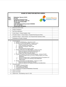 Blank Condominium Board Meeting Minutes Template Excel