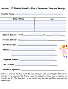 Blank Daycare Year End Tax Statement Template Pdf