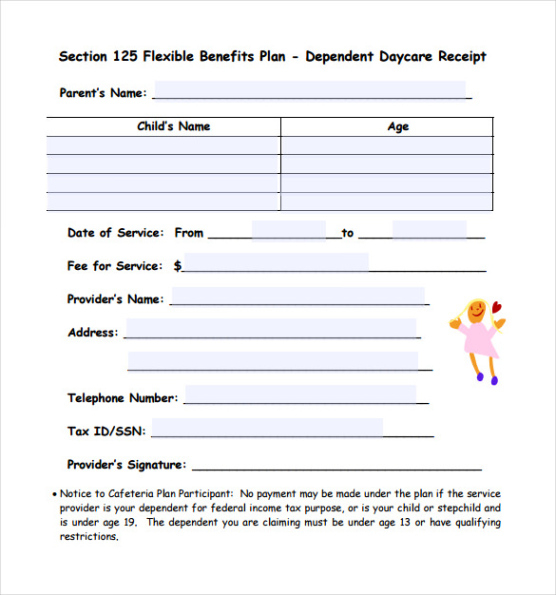 Blank Daycare Year End Tax Statement Template Pdf