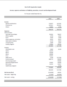 Blank Fund Accountability Statement Template Word Sample