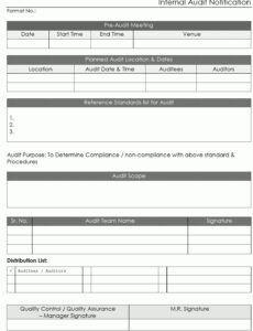 Blank Internal Audit Closing Meeting Template Word