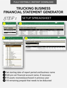 Blank Trucking Profit And Loss Statement Template Word Sample