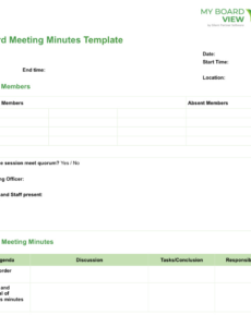 Custom Corporate Board Of Directors Meeting Minutes Template Word Sample