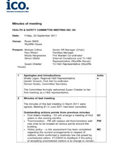 Custom Formal Board Meeting Minutes Template Doc