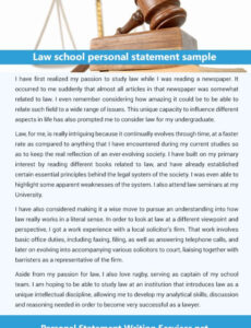 Custom Law School Personal Statement Template Doc Sample