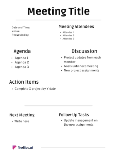 Custom Sales Meeting Recap Template  Sample