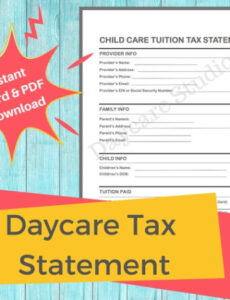 Editable Daycare Year End Tax Statement Template Pdf Sample