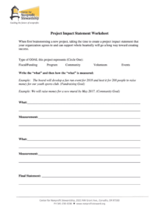 Editable Project Impact Statement Template Pdf