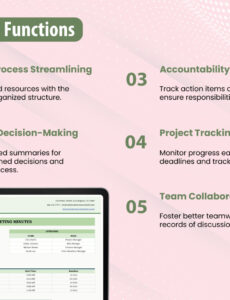 Editable Software Project Meeting Minutes Template Excel