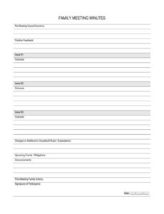 Free Blank Childcare Staff Meeting Minutes Template