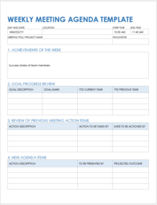 Free Blank Church Staff Meeting Template  Sample