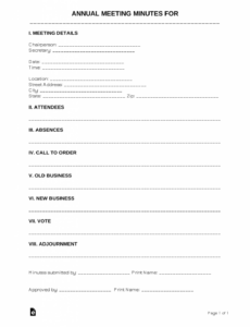 Free Blank Employment Equity Committee Meeting Minutes Template