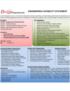 Free Blank Government Capability Statement Template Pdf Sample