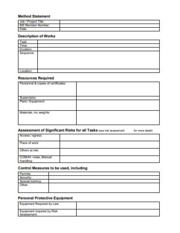 Free Blank Roofing Method Statement Template  Sample