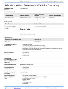 Free  Construction Method Statement Template  Sample