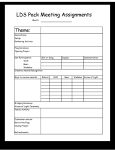 Free  Cub Scout Committee Meeting Minutes Template Pdf Sample