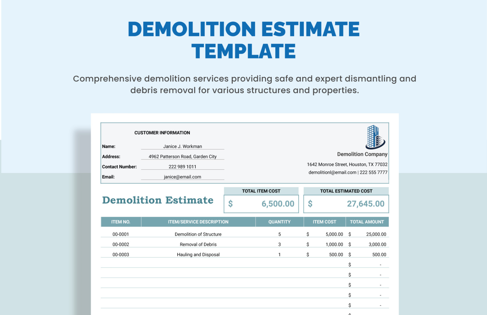 Free Custom Demolition Method Statement Template Word