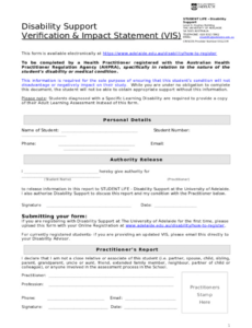 Free Custom Disability Impact Statement Template Doc Sample