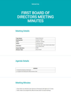 Free Custom Nonprofit Board Of Directors Meeting Minutes Template Word Sample