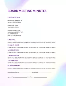 Free Custom Official Board Meeting Minutes Template Pdf