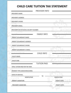 Free  Daycare Provider Statement Template Word