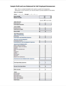 Free Editable Independent Contractor Profit And Loss Statement Template Word Sample